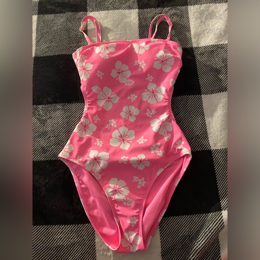 Hot pink one-piece swimsuit